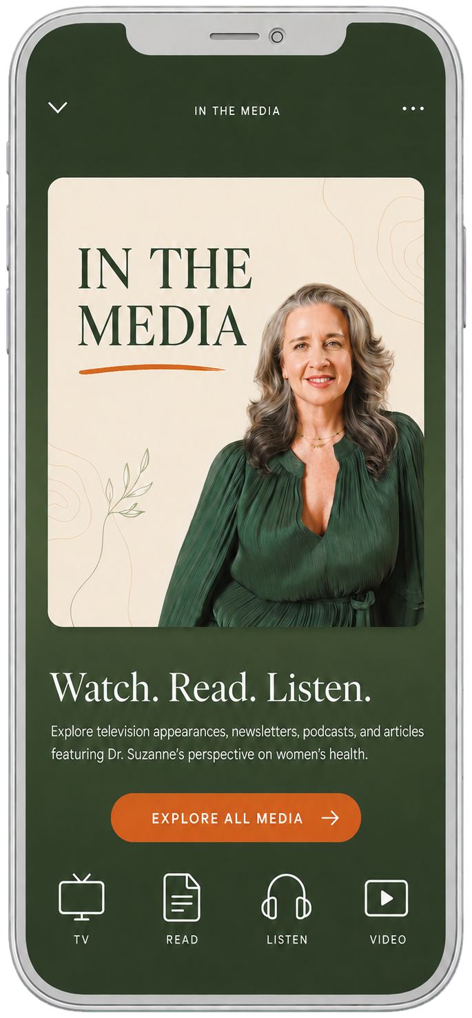 Dr. Suzanne In the Media mobile experience